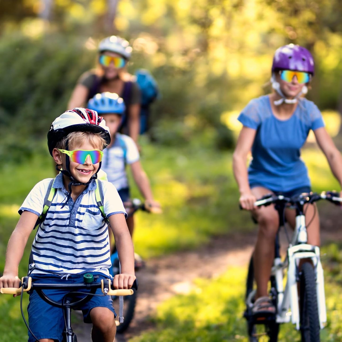 Irikdescia 2 Stück Sport-Sonnenbrille für Kinder, UV400-Sonnenbrille, Sonnenbrille mit Leichtem Rahmen, zum Radfahren, Baseball, Golf, für Jungen und Mädchen (Grün, Schwarz)