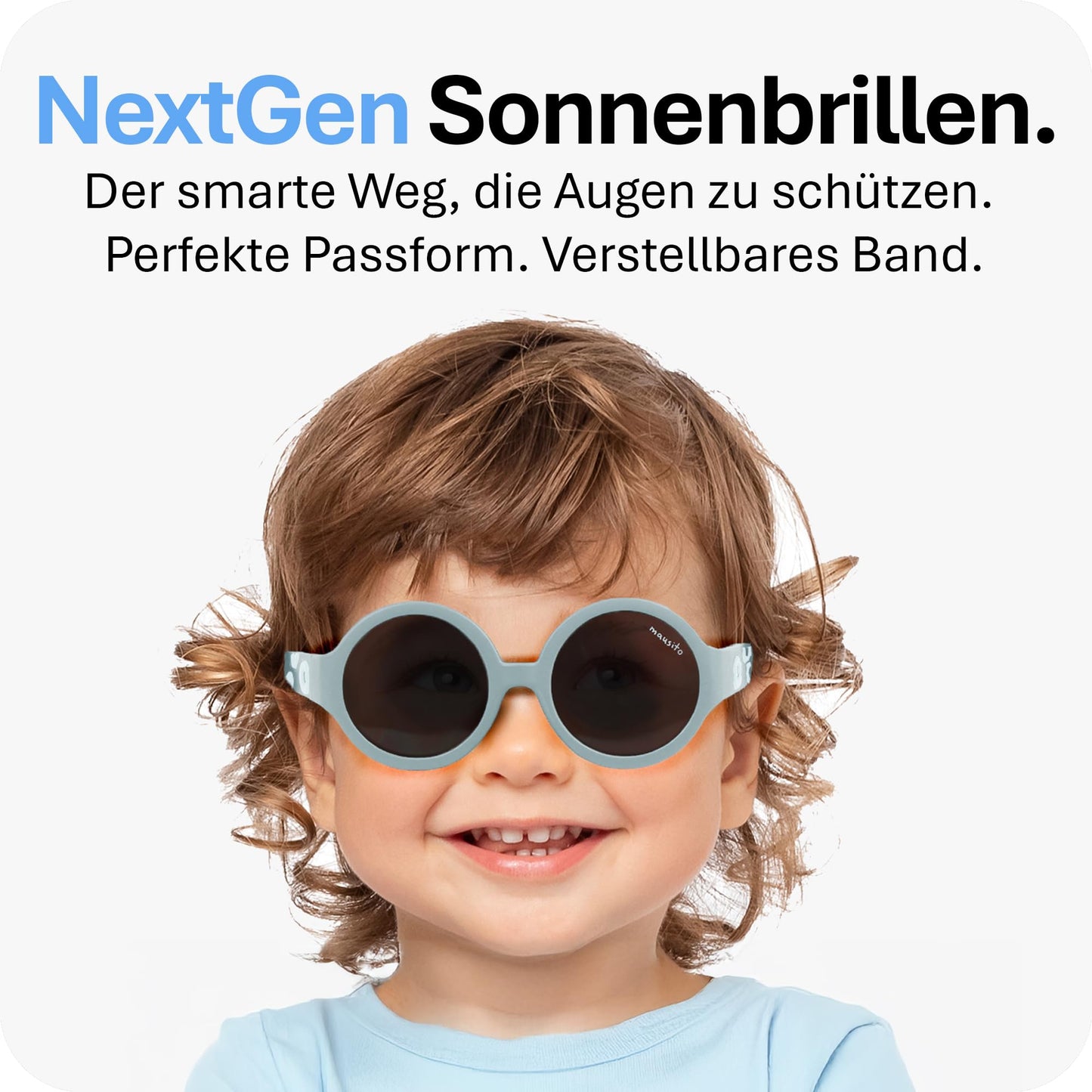 Mausito Sonnenbrille Kinder 6-24 Monate & 2-5 Jahre | VERGLEICHSSIEGER Kindersonnenbrille 100% UV-Schutz | BIEGSAM | Schadstofffreie Kindersonnenbrillen mit Band | Europäisches Design für Kinder