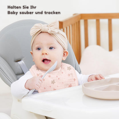 Susurration Bibs Baby Muslin Bandana Baby Soft Adjustable Square Dribble Bibs 6 pack for Unisex Girls &amp; Boys 