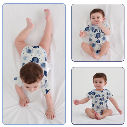 3tlg Babykleidung Set Baby Jungen Mädchen Kleidung Outfit Kurzarm Body Strampler + Hose Neugeborene Kleinkinder Weiche Babyset