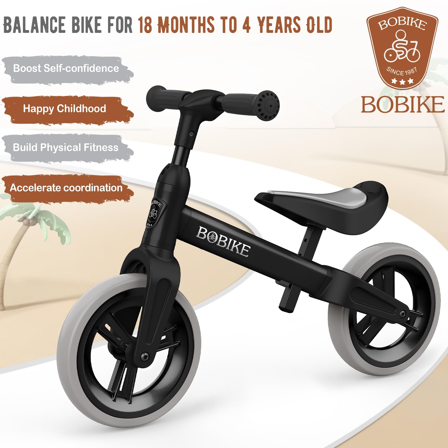 MHCYLION Laufrad ab 1.5-4 Jahre bis zu 25 kg, Lenkrad und Sattel höhenverstellbar, Lenkradschloss, Ultraleicht Kinderlaufrad Balance Fahrrad für Jungen Mädchen - Meloni2