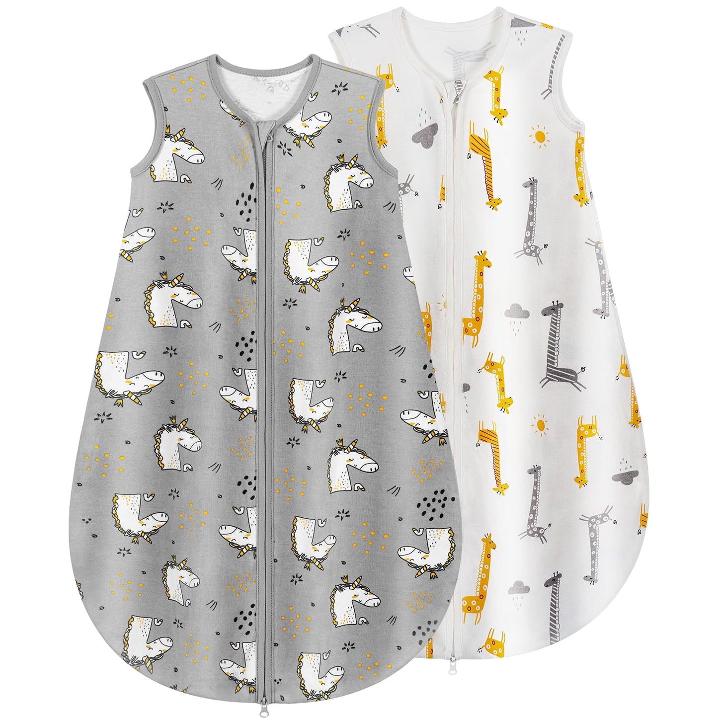 Yukkidds Baby Summer Sleeping Bag, 100% Cotton, 0.5 Tog, beige elephant, 0 - 6 months