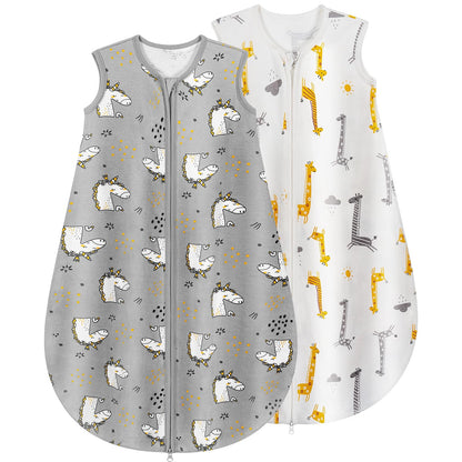 Yukkidds Baby Summer Sleeping Bag, 100% Cotton, 0.5 Tog, beige elephant, 0 - 6 months