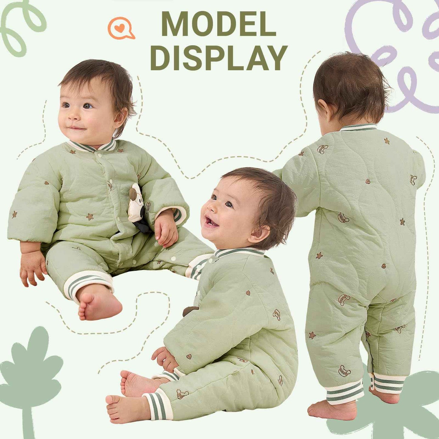 JiAmy Baby Snowsuit, Soft Romper, Newborn Winter Romper, Autumn Winter Warm Jumpsuit, Winter Suit for Toddlers, Girls, Boys, 6-18 Months