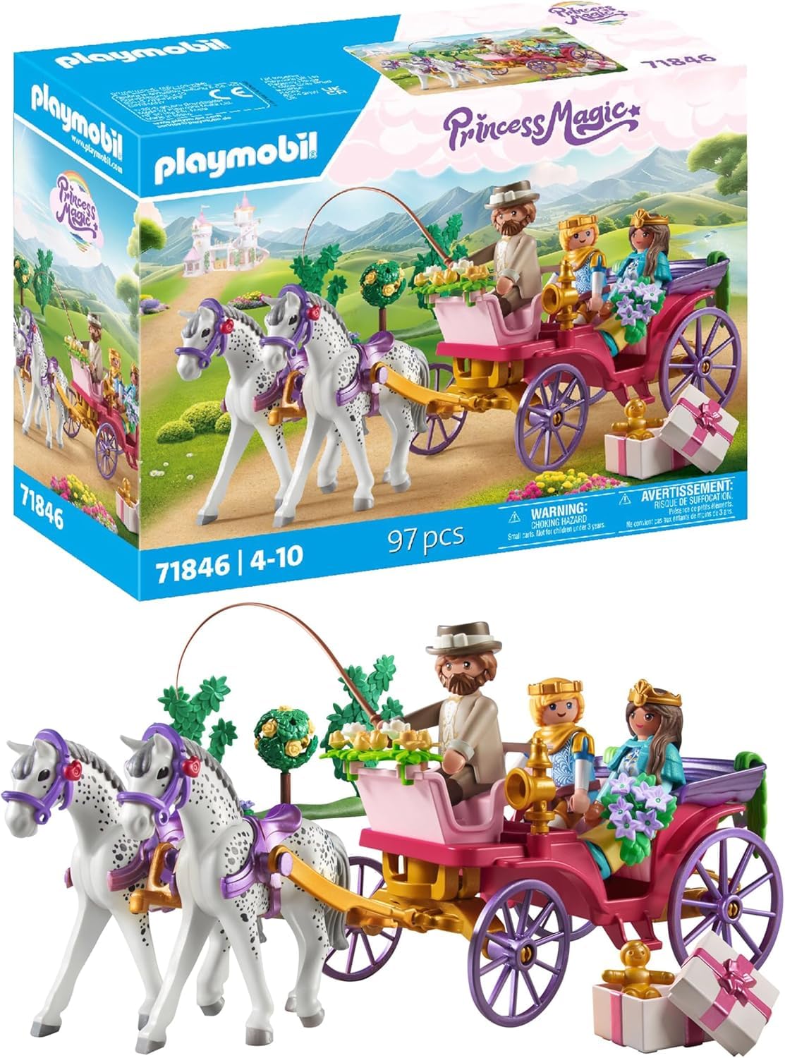 PLAYMOBIL | Princess Magic | Prinzessinnenschloss mit Königspaar | Prinzessinnen Spielzeug | Schloss Spielset | Märchen Spielzeug für Kinder ab 4 Jahren | 71845