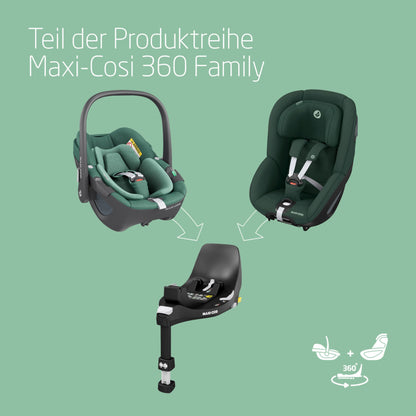 Maxi-Cosi Pebble 360 i-Size Babyschale Drehbar, Neugeborenen Autositz 360 Grad, 0–15 Monate (40–83 cm), Drehung mit einer, ClimaFlow, Easy-In-Gurt, G-CELL Seitenaufprallschutz, Essential Green - Meloni2