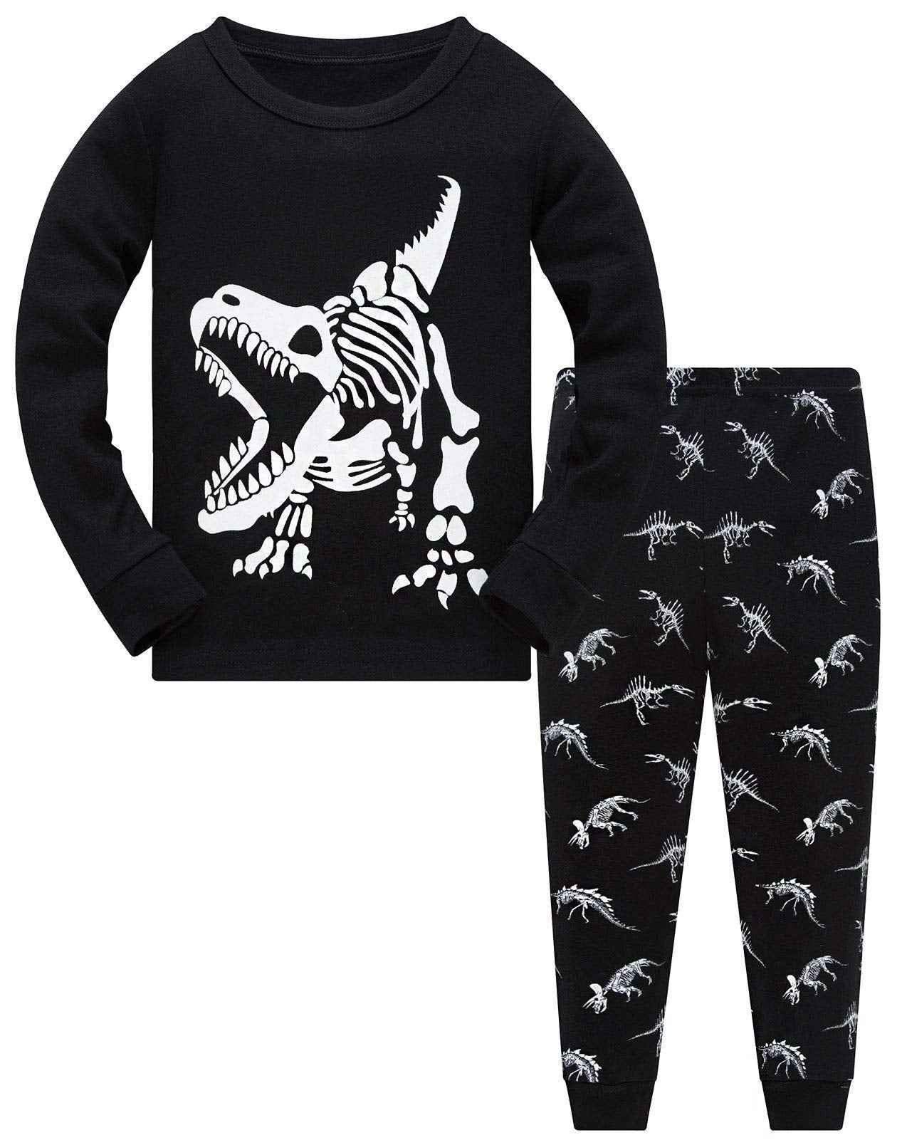 TEDD Boys’ Pyjamas, Dinosaur Long-Sleeve Two-Piece Pyjamas, Kids’ Cotton Pyjama Set, Winter, Christmas Sleepwear, Size 1–12 Years