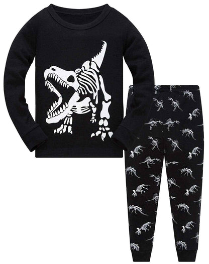 TEDD Boys’ Pyjamas, Dinosaur Long-Sleeve Two-Piece Pyjamas, Kids’ Cotton Pyjama Set, Winter, Christmas Sleepwear, Size 1–12 Years