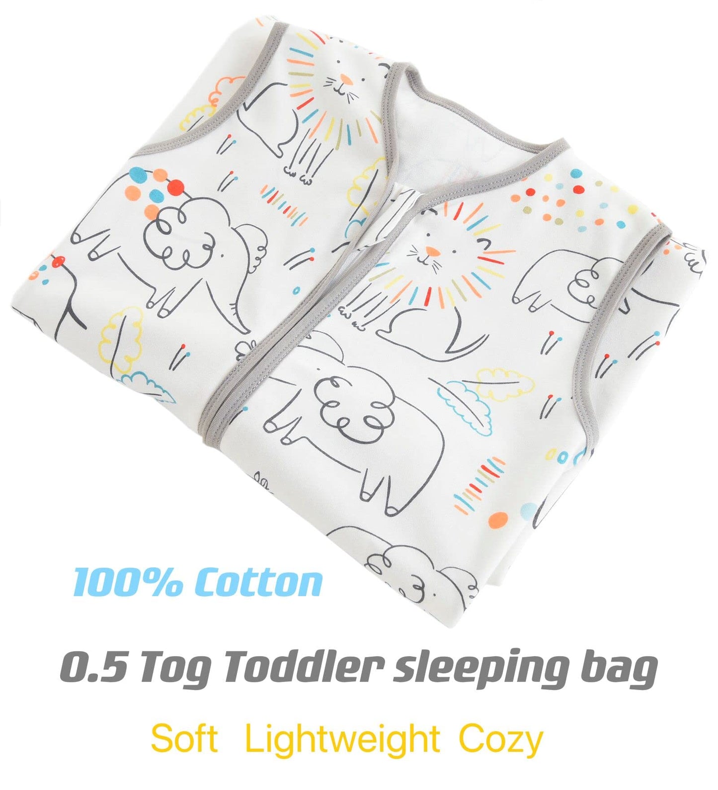 Chilsuessy Summer Baby Sleeping Bag, Small Children’s Sleeveless Pyjamas for Summer and Spring, 100 % Cotton