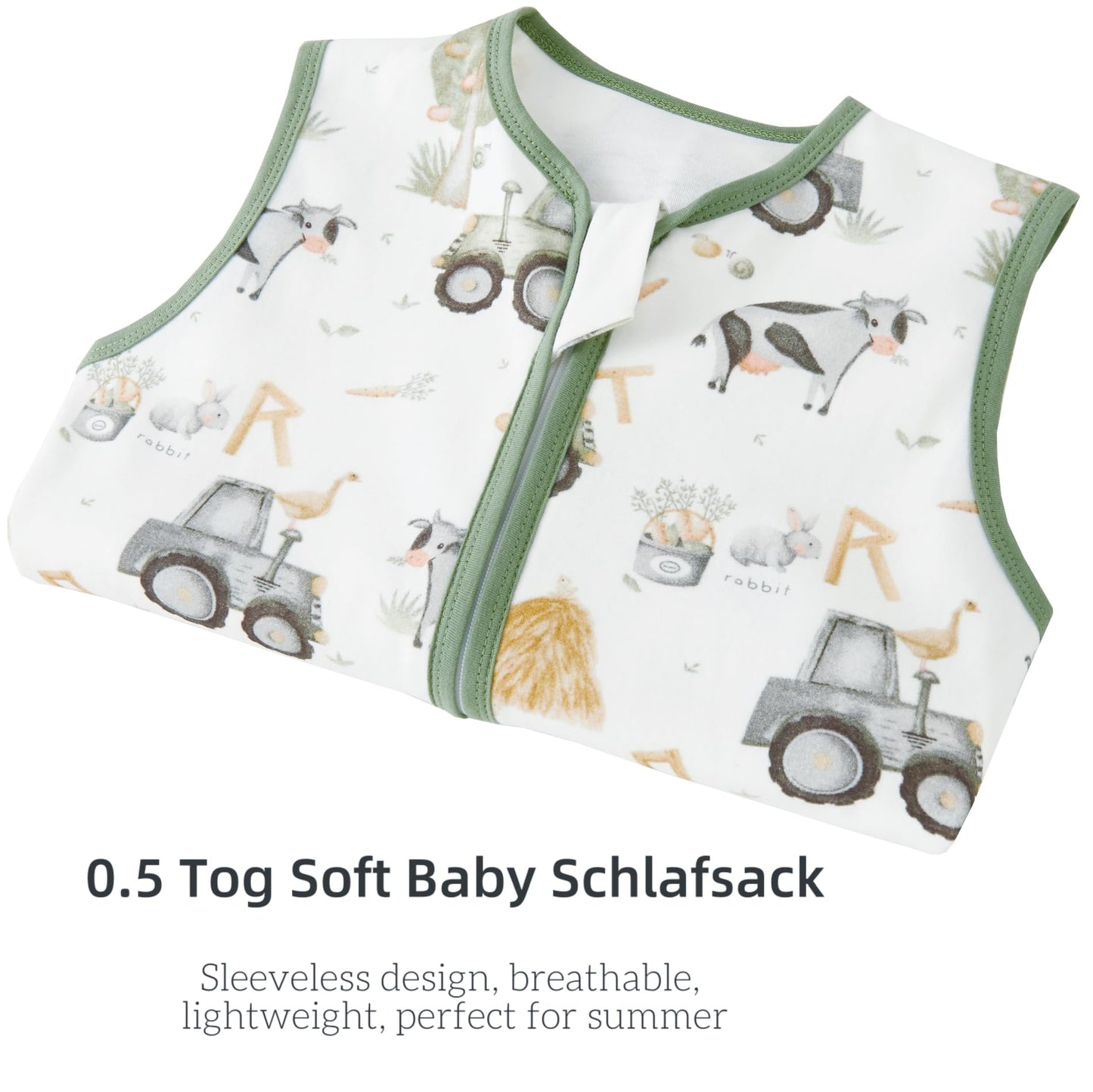 Chilsuessy Summer Baby Sleeping Bag, Small Children’s Sleeveless Pyjamas for Summer and Spring, 100 % Cotton
