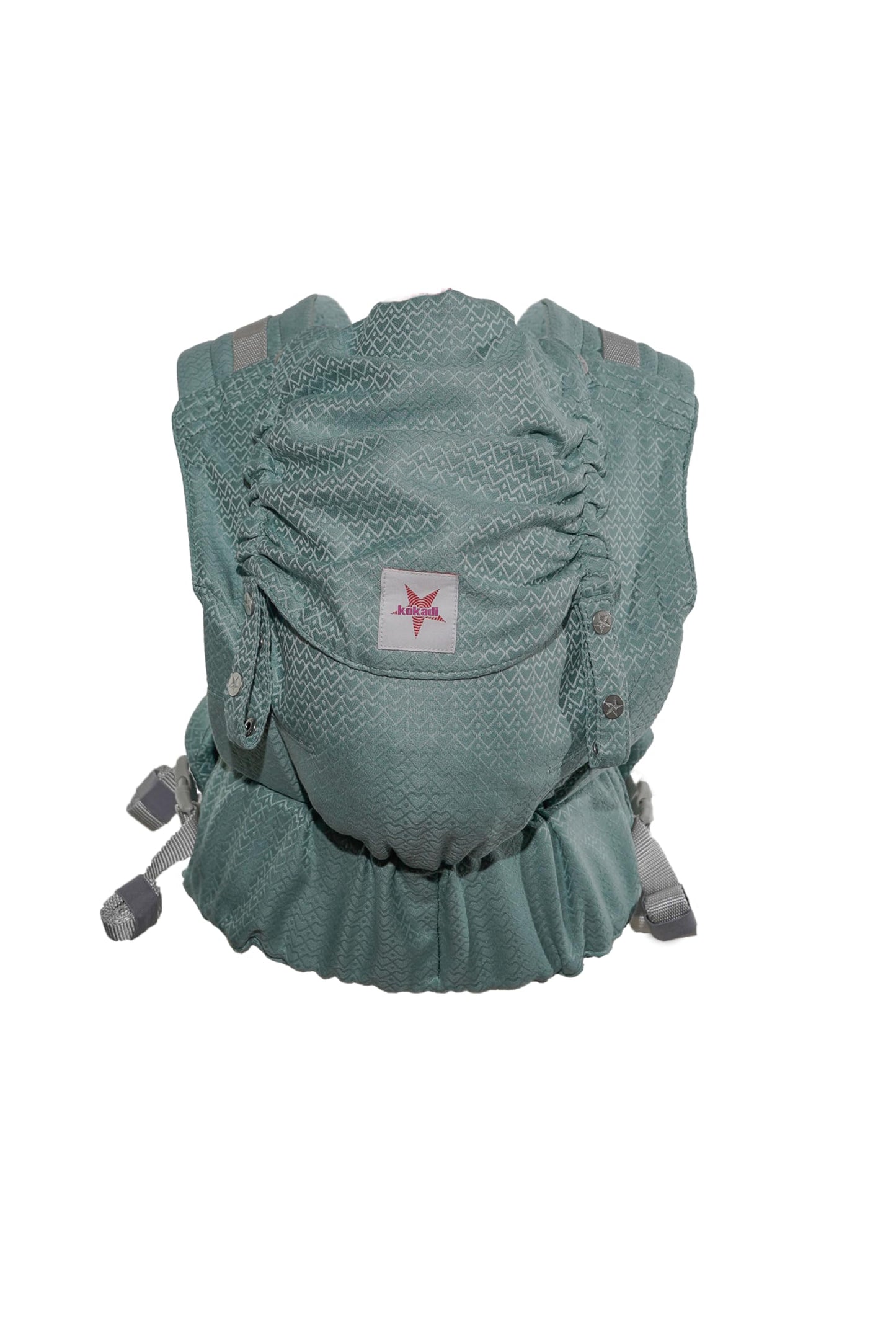 KOKADI Flip X Heart2Heart Cream (Unisize) - Die perfekte Kombi aus dem Komfort eines Fullbuckles und dem Tragen überkreuzt - Ab Geburt - 15 kg, handgefertigt aus 100% Bio-Baumwolle - Beige
