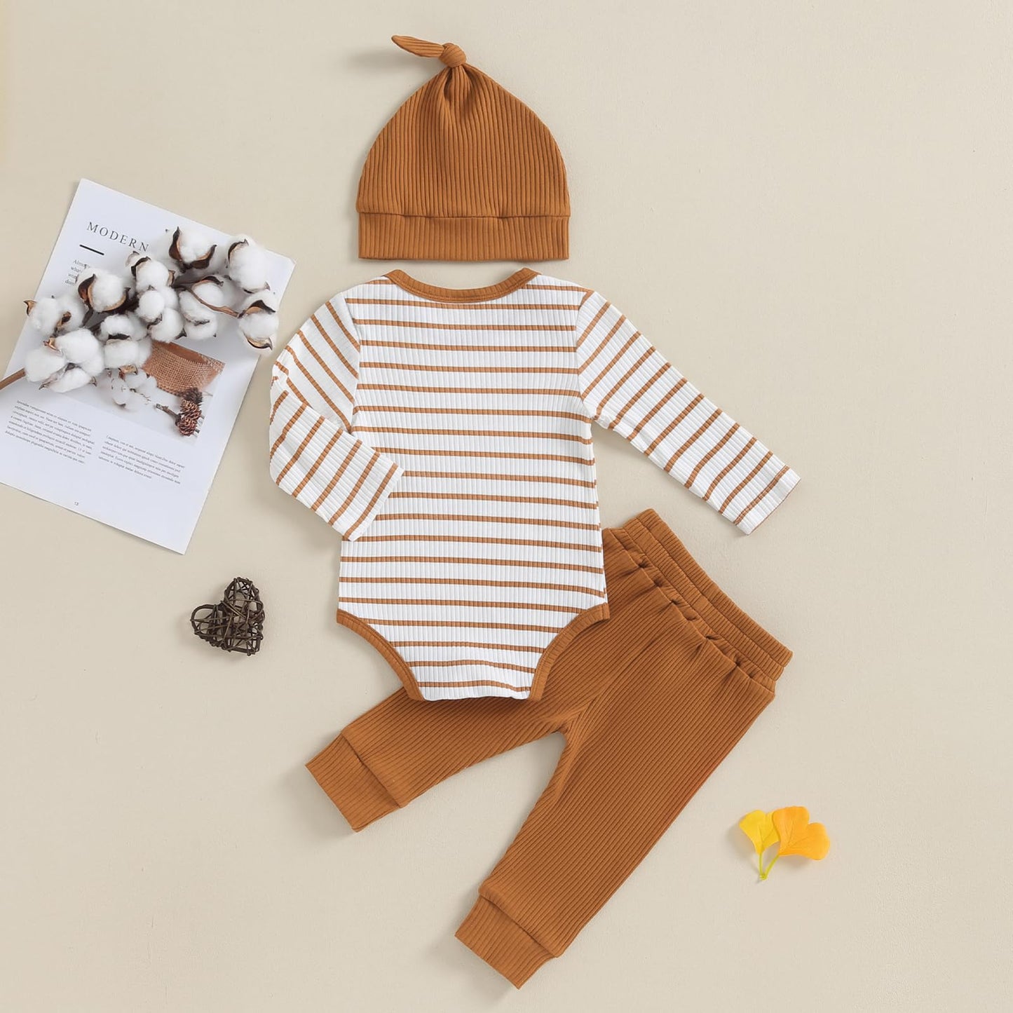 Baby Jungen Kleidung Gestreifter Body Strampler Langarm Top + Hose + Hut Baby Kleidung Set Baumwolle Weiche Kleidung Set für Neugeborene Kleinkinder 0-18 Monate