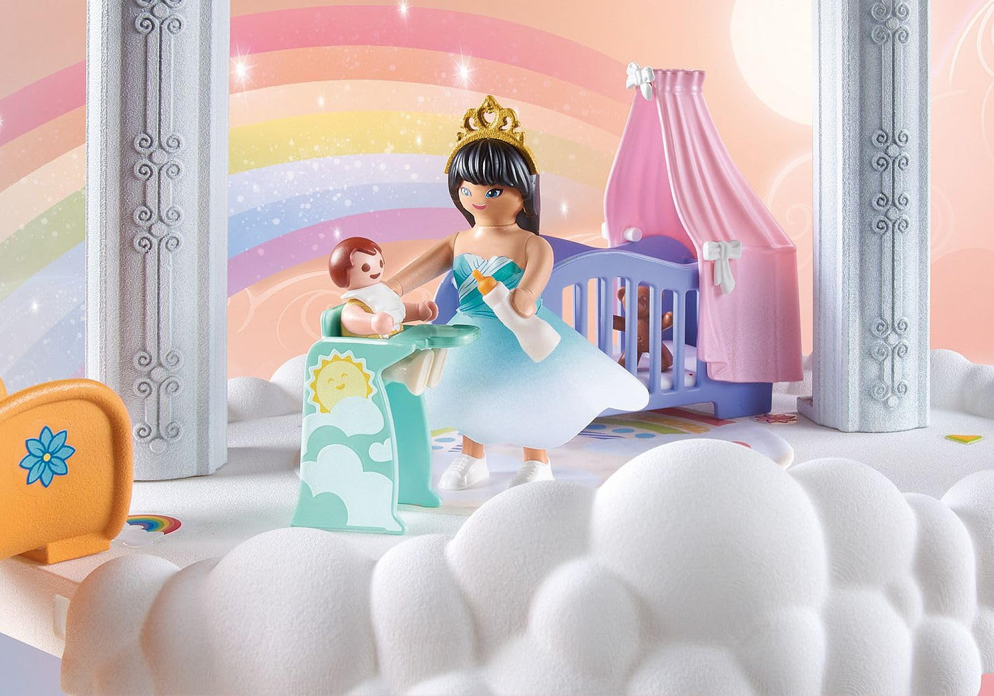 PLAYMOBIL Princess Magic 71360 Heavenly Baby Cloud, Magic Nursery in the Clouds, Includes Baby Cradle, Rocking Horse, Teddy Bear and More, Toy for Children from 4 Years