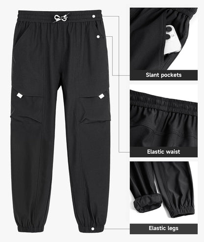 YOUNGSOUL Cargohose Jungen Wasserdicht Kinder Wanderhose Outdoor Jungs Cargo Hose mit Gummizug