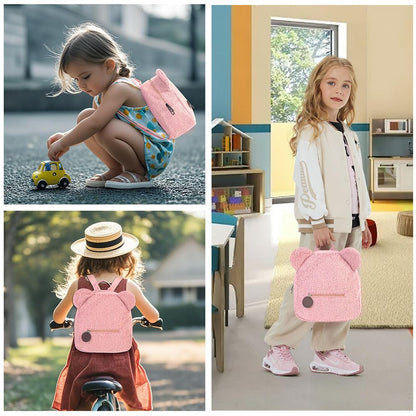 Aomig Plush Backpack Kindergarten Backpack Toddler Backpack Kindergarten School Bag for Boys Girls Children Animal Kids Backpack Animal Cartoon Mini Bag Kids Backpack for Baby 2-6 Years 