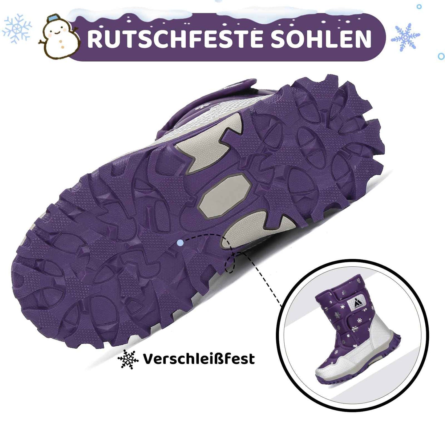 Mishansha Girls' Winter Boots, Children's Winter Shoes, Warm Snow Boots, Lined Winter Boots