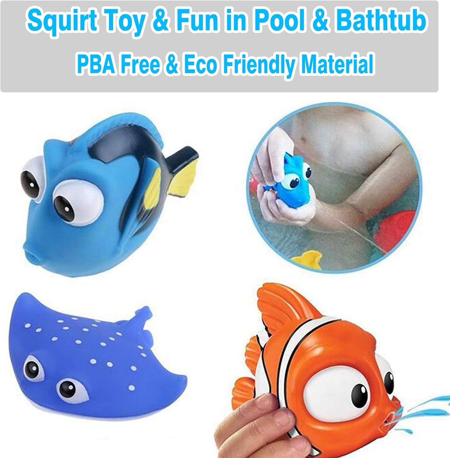 Kleinkind-Badespielzeug für Jungen und Mädchen, Baby-Wasserbadezeit, niedliche Fischspielzeuge, fröhliche Unterwassergeschichte, Wasserspritzer, Spray, Badewanne, Babyspiel, Kinder, Wasserspi