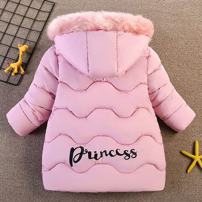 Amur Leopard Kinder Winterjacke Mädchen Wintermantel mit Kapuze Warm Winter Jacke Steppjacke Kinderjacke