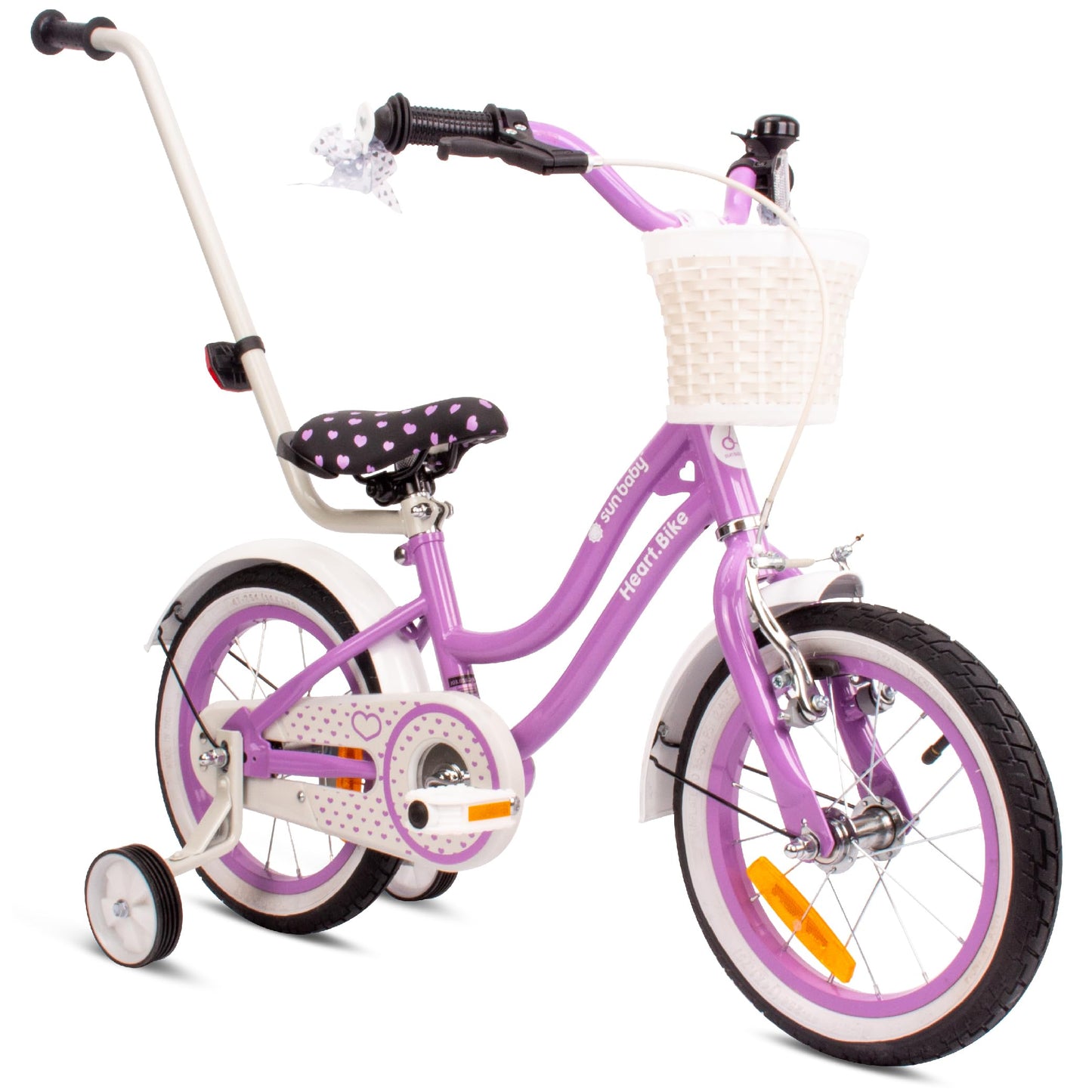 sun baby Mädchenfahrrad 12, 14 und 16 Zoll Radgröße Heart Bike zur Auswahl, mit Abnehmbarer Schubstange, Kinderfahrrad für Mädchen von 2 bis 6 Jahre - Meloni2