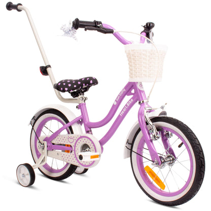 sun baby Mädchenfahrrad 12, 14 und 16 Zoll Radgröße Heart Bike zur Auswahl, mit Abnehmbarer Schubstange, Kinderfahrrad für Mädchen von 2 bis 6 Jahre - Meloni2