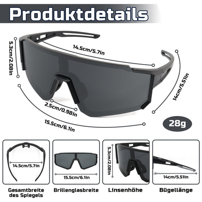 Rosedreamer Schnelle Brille Sport Sonnenbrille Herren Damen Polarisierte Sonnenbrille Fahrradbrille Laufbrille für MTB Rennrad Radfahren Biking Ski FahrradLaufen mit UV400 Schutzbrille
