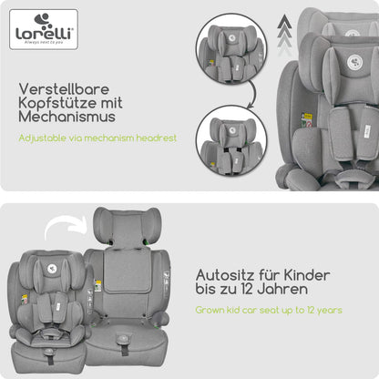 Lorelli Auto Kindersitz Rio mit Isofix, i-Size 76-150 cm, Mitwachsender Autositz für Kinder, Babysitz, Autokindersitz, Verstellbare Kopfstütze, 5-Punkt-Sicherheitsgurt, Ginger - Meloni2