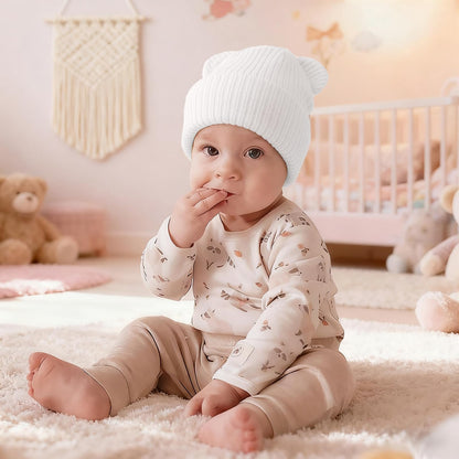 DRESHOW Toddler Beanie Baby Winter Hats Baby Soft Knitting Cute Bear Ears Hat for Boys Girls Warm Hat Hats for 0 Months - 24 Months 