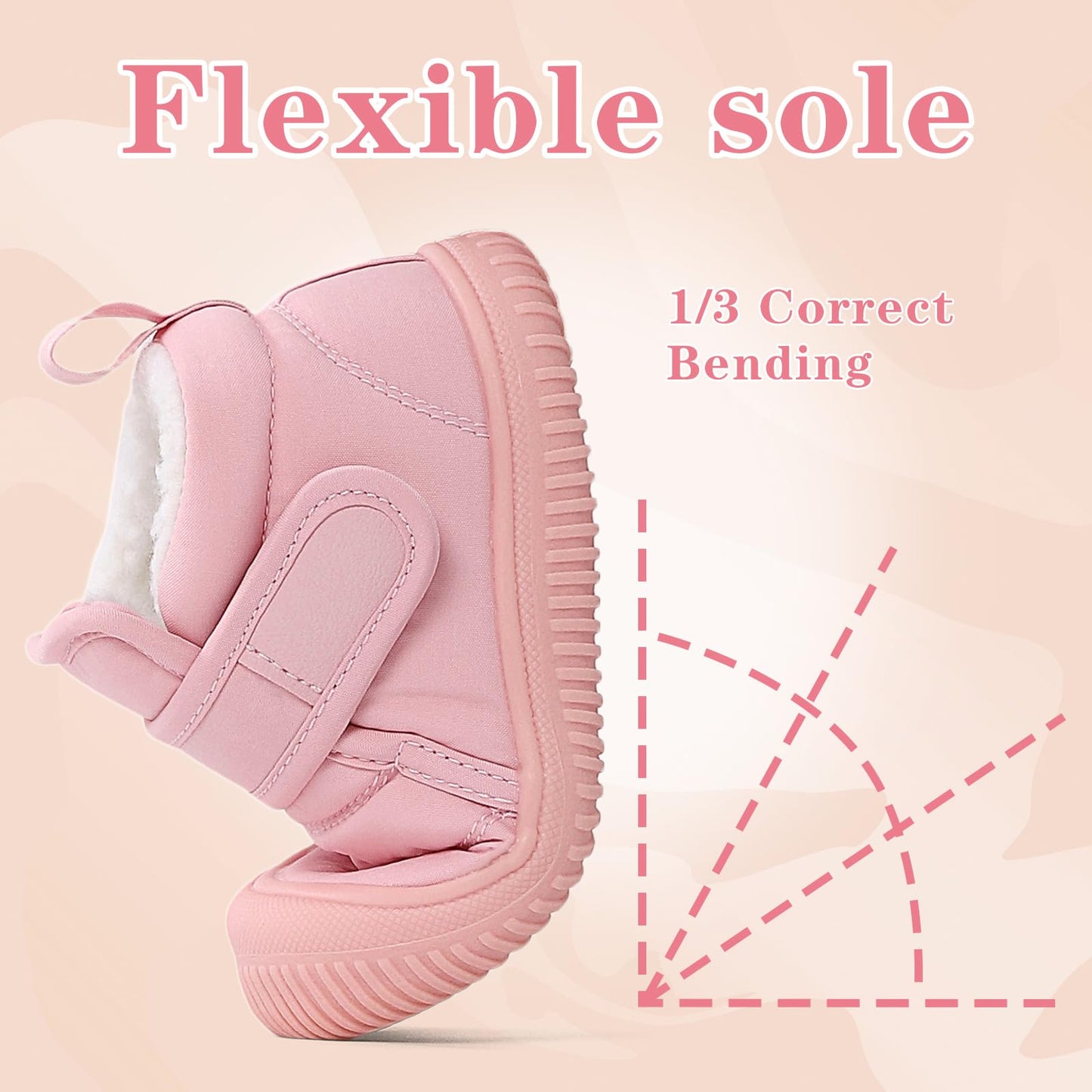 1-5 Years Baby Boys Girls Boots First Walking Shoes Toddler Winter Boots Warne Fur Lined Winter Shoes