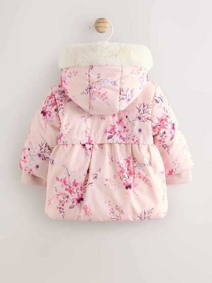 Next Baby Mädchen Baby Puffermantel mit Blumenmuster