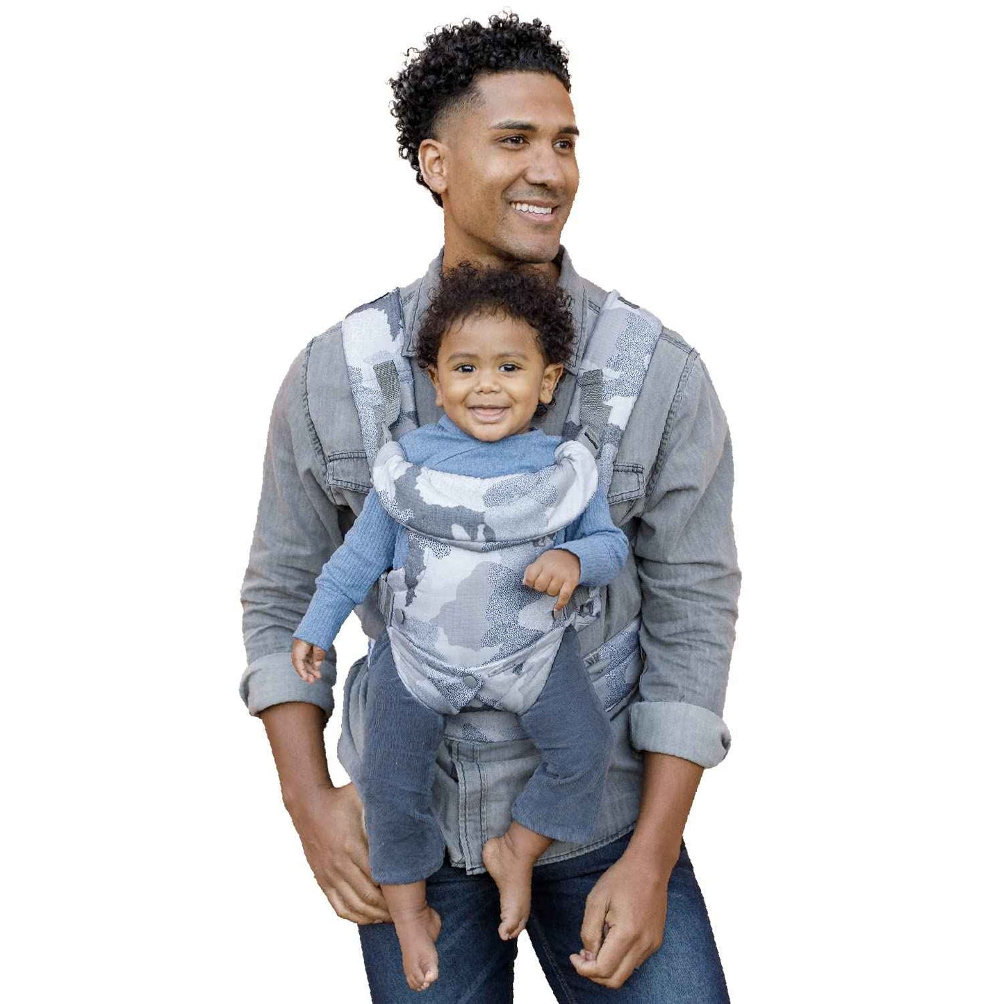 Infantino Flip Advanced 4-in-1 Babytrage, Ergonomisch, Umwandelbar, mit Blickrichtung Nach Innen und Außen, Vorne und Hinten Tragbar für Neugeborene bis Kleinkinder von 3,6-14,5 kg, Grau