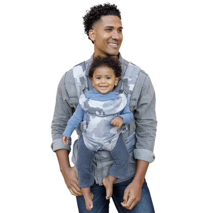 Infantino Flip Advanced 4-in-1 Babytrage, Ergonomisch, Umwandelbar, mit Blickrichtung Nach Innen und Außen, Vorne und Hinten Tragbar für Neugeborene bis Kleinkinder von 3,6-14,5 kg, Grau