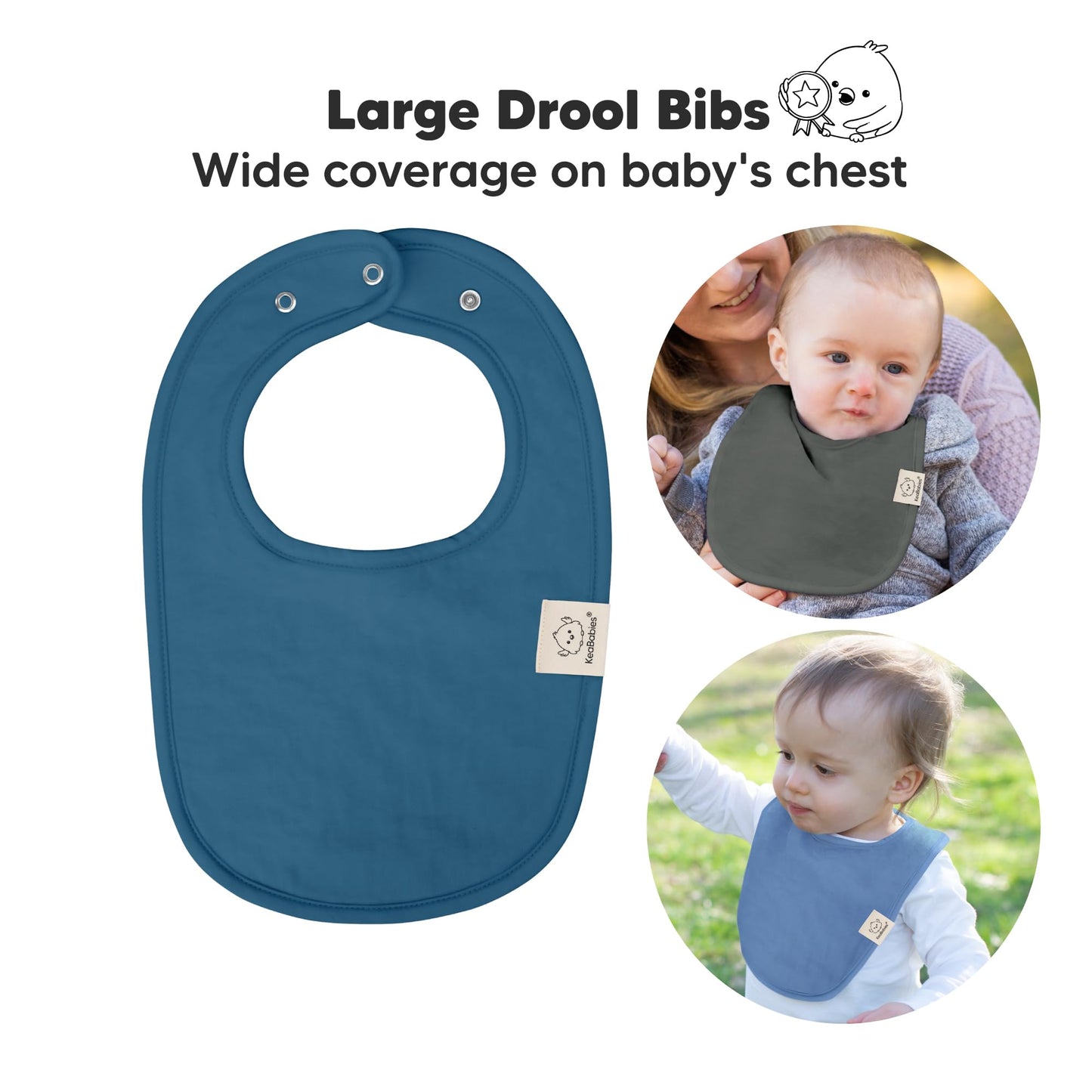 Baby Bibs for Boys &amp; Girls - 8-Pack Organic Cotton Teething Bibs - Baby Bibs for Girls &amp; Boys - Large Bibs for Infants, Toddlers (Wilderness) 