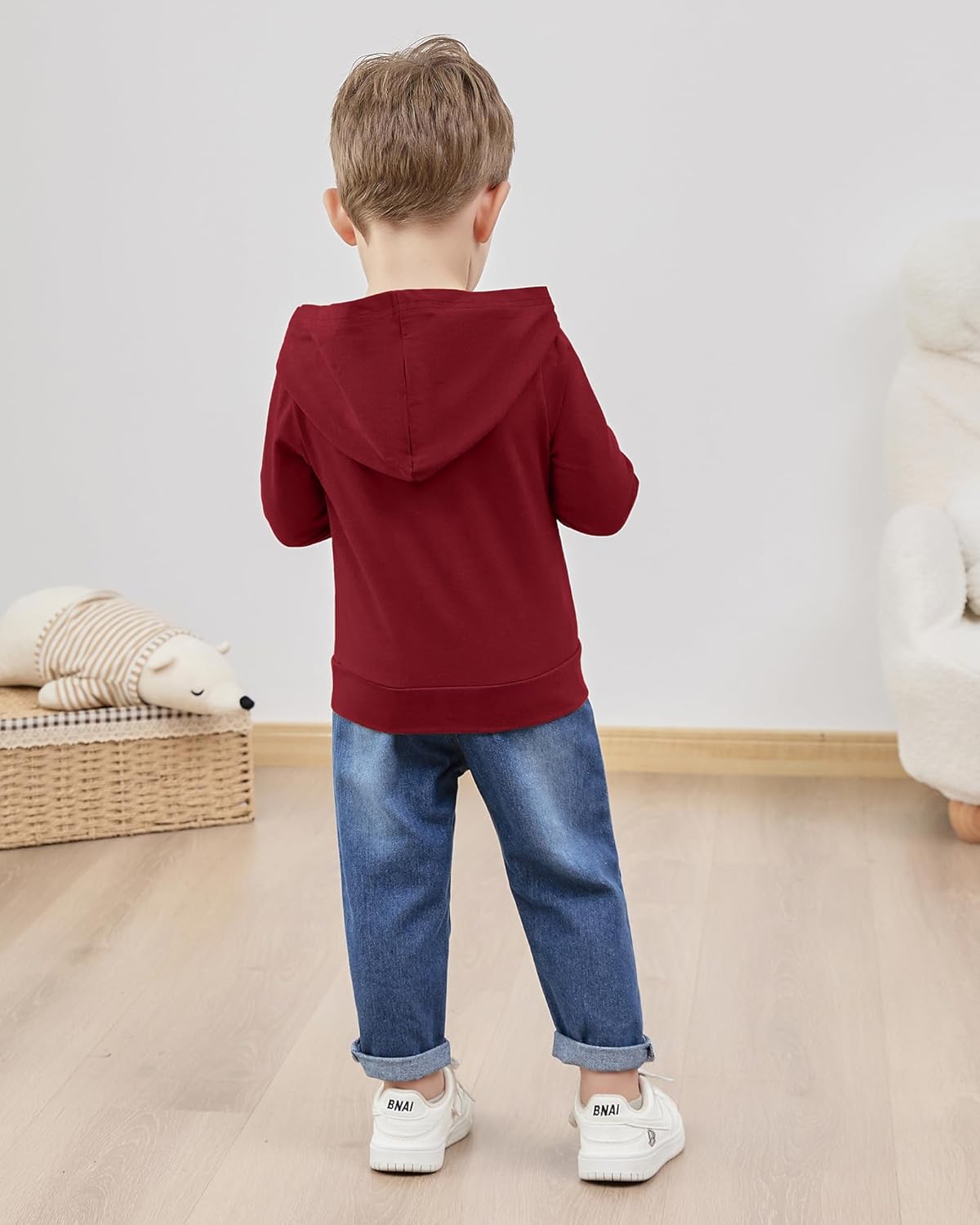 SOLOYEE Baby Boys Outfits Clothing Sets Toddler Clothing Boy 1-5 Years Letter Pattern Long Sleeves with Hood Sweatshirt and Baby Jeans Boy 2-Piece Set