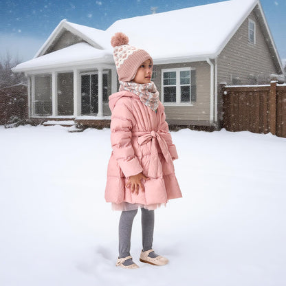 Winter Hat Girls Kids Beanie Earflap Pompom Baby Knitted Hat Girls 