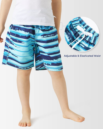 Domee Jungen Badehosen Badeshorts Schnelltrocknend Schwimmhose mit Netzfutter Verstellbarer Kordelzug