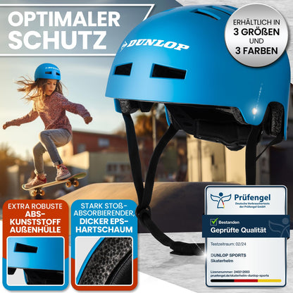 DUNLOP SPORTS Fahrradhelm Kinder Jugendliche Erwachsene - Test Sehr Gut - Leichter robuster Urban Allrounder Helm, 14 Fach belüftet, Schnellverschluss, Auto Kopfanpassung