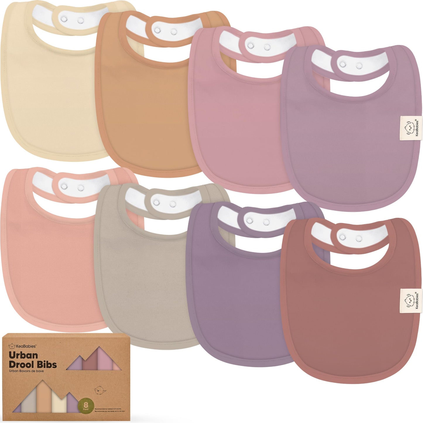 Baby Bibs for Boys &amp; Girls - 8-Pack Organic Cotton Teething Bibs - Baby Bibs for Girls &amp; Boys - Large Bibs for Infants, Toddlers (Wilderness) 