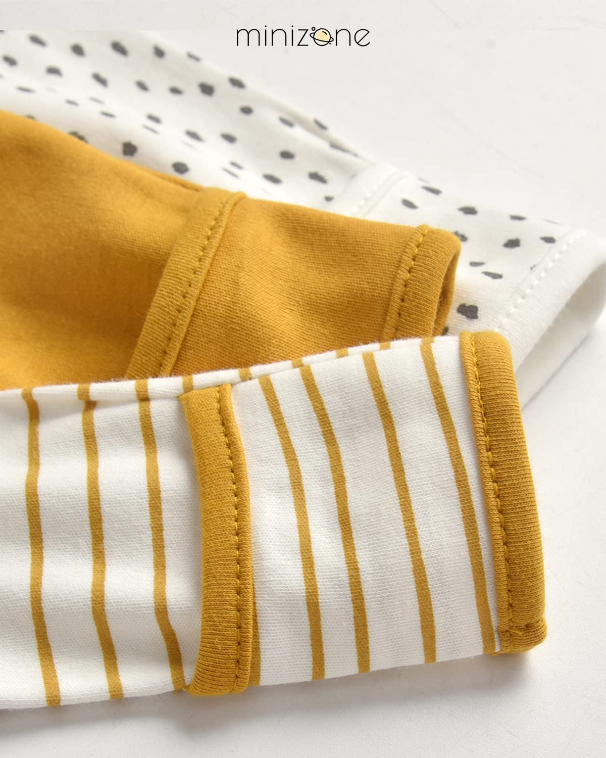 Minizone Baby Schlafstrampler 3er Pack, Pyjamas Langarm Strampler Jungen Mädchen Geschenk 9-12 Monate