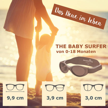 Mausito BABY Sonnenbrille 0-18 Monate Mädchen I VERGLEICHSSIEGER Sonnenbrille Baby 100% UV-Schutz I BIEGSAM & verstellbares Band I Schadstofffrei I Europäisches Design für Kinder gemacht