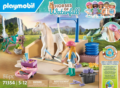 PLAYMOBIL Horses of Waterfall 71351 Waterfall Ranch, magisches Wasserfall-Paradies für Pferdefreunde, nachhaltiges Spielzeug für Kinder ab 5 Jahren