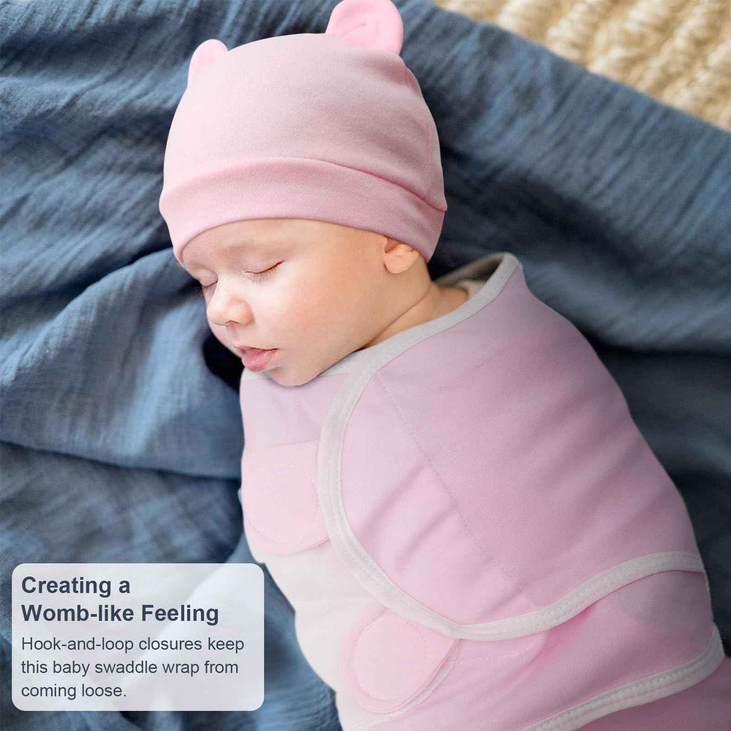DRESHOW Neugeborene Swaddle Decke Hut Set Baby Gedruckt Swaddles Säugling Einstellbar Schlafsack für 0-3 Monate Mädchen Jungen