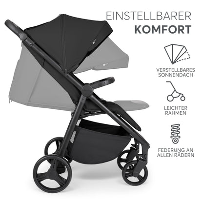 KikkaBoo Reisebuggy Kinderwagen URBAN, Buggy mit Liegefunktion ab Geburt bis 22 kg, Klein Zusammenklappbar, Leicht, EVA Räder mit Federung, Höhenverstellbarer Griff, Beige