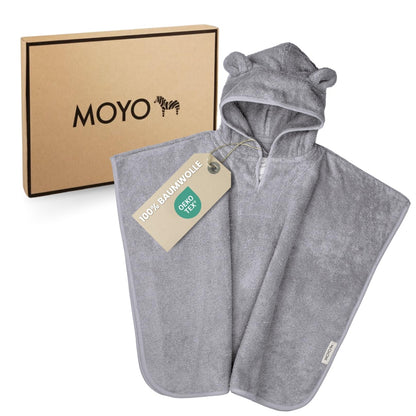 MOYO Baby Badeponcho Mit Hasenohren in Rosé I Kinder Badetuch Für 0-3 Jahre I Weicher Poncho Aus 100% Frottee-Baumwolle I Waschbares Kapuzenhandtuch I 68x56cm