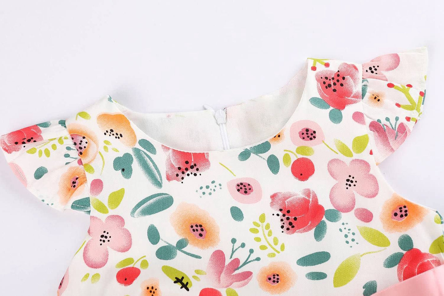 SMILING PINKER Girls Dress Cotton Flower Summer Party Girls Dresses