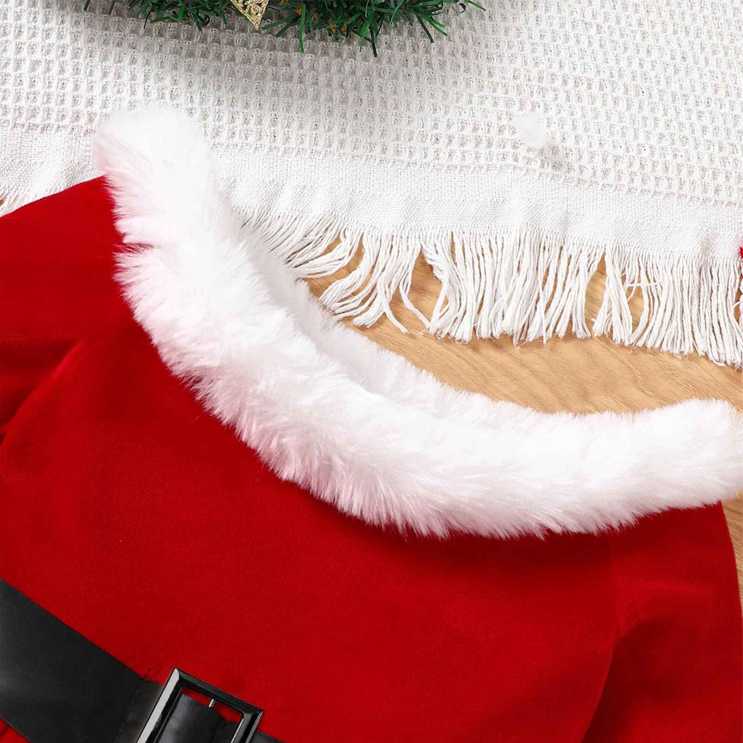 Odizli Christmas Dress Girls Children Baby Autumn Winter Long Sleeve Santa Velvet Dress + Headband Christmas Outfit