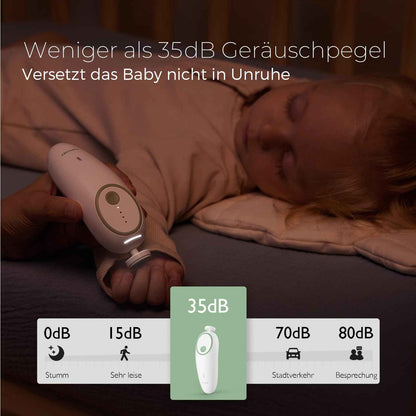 Baby Nagelfeile Elektrisch, Sanfter Baby Nageltrimmer Elektrisch Wiederaufladbar, Baby Nagelknipser Elektrisch, 7 Schleifkopf Ersatzpads
