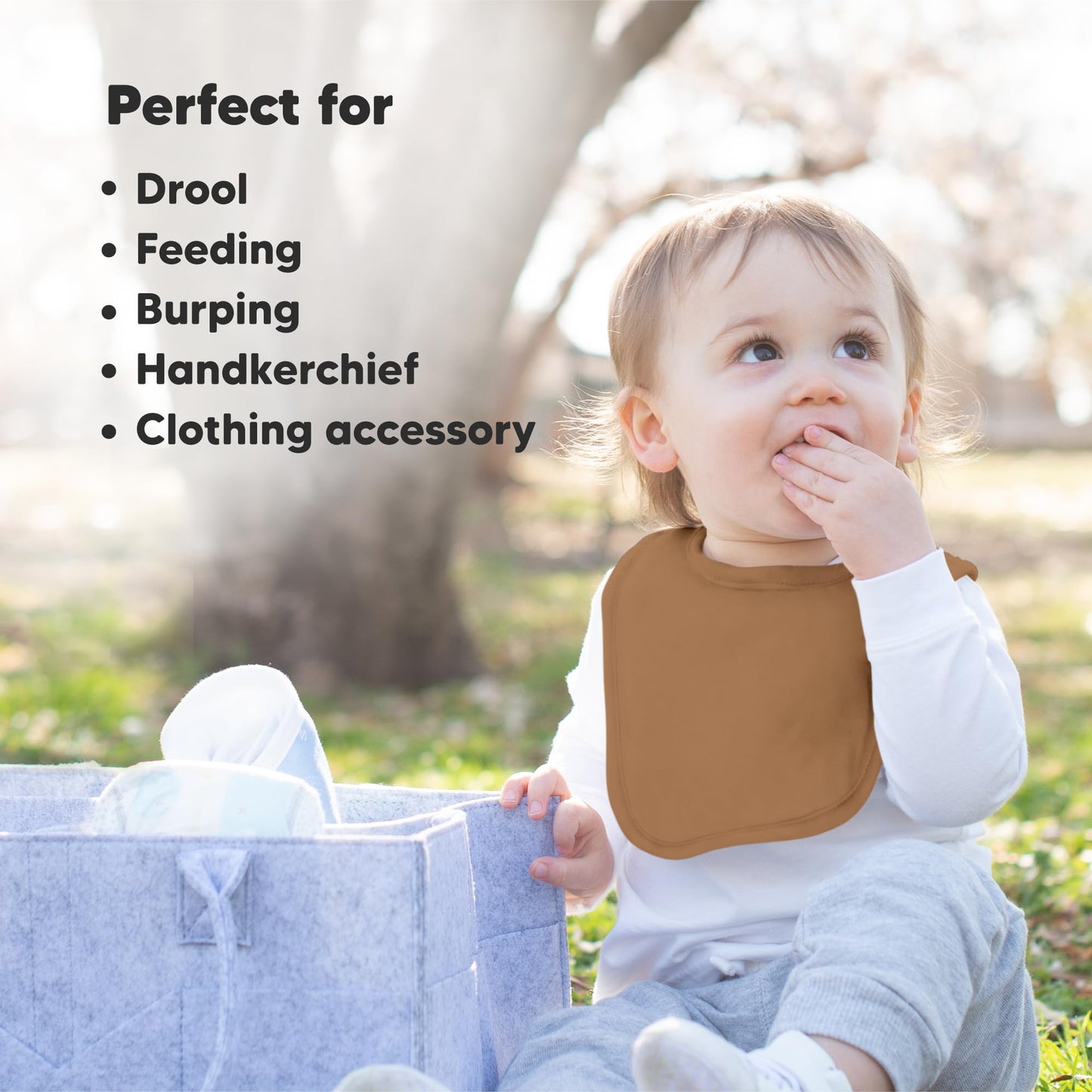 Baby Bibs for Boys &amp; Girls - 8-Pack Organic Cotton Teething Bibs - Baby Bibs for Girls &amp; Boys - Large Bibs for Infants, Toddlers (Wilderness) 