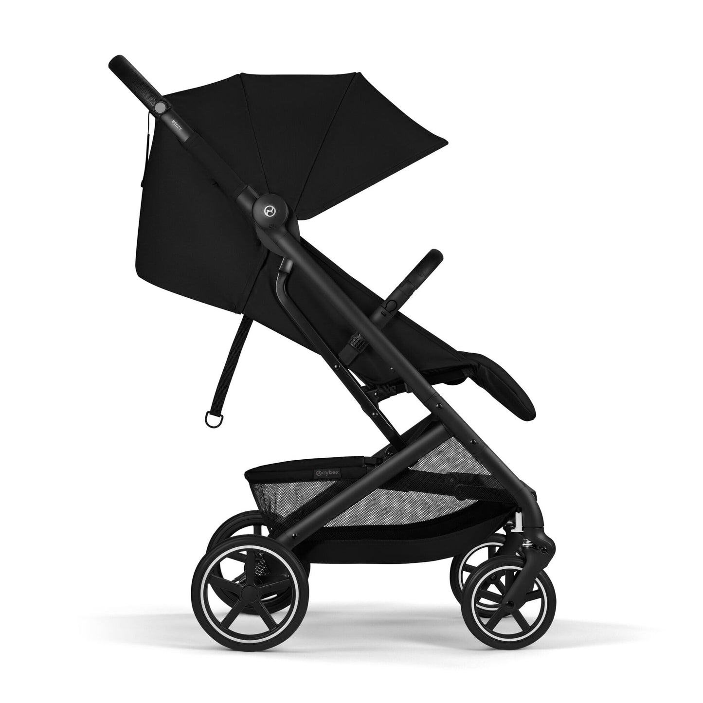 Cybex Gold Kinderwagen Beezy mit One-Pull Harness, Ab Geburt bis ca. 4 Jahre (max. 22 kg), Kompakt und ergonomisch, Magic Black (Schwarz mit schwarzem Rahmen)