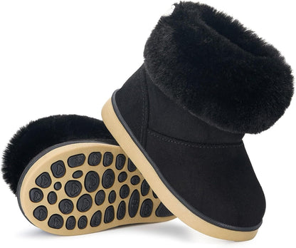 KVbabby Winter Boots Girls Warm Children's Winter Shoes Plush Lined Baby Ankle Boots Snow Boots Non-Slip Boots Toddler Shoes Slip On Boots
