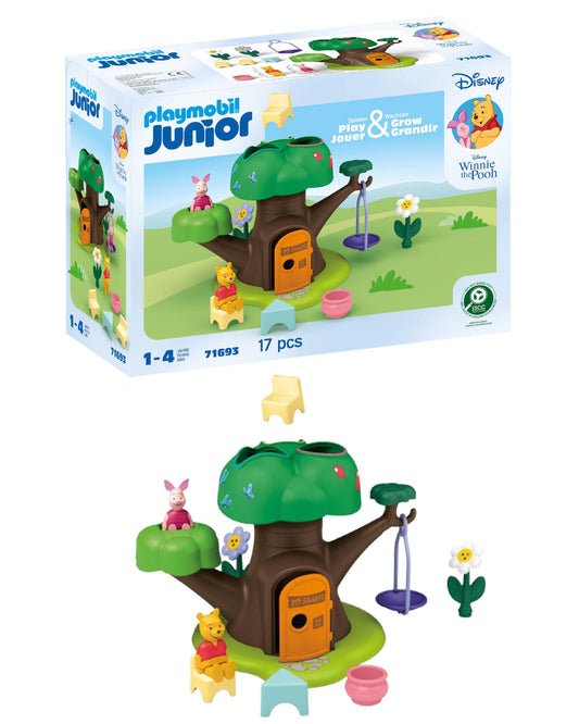 PLAYMOBIL Junior Disney Winnie the Pooh & Tiggers Bee Garden Sustainable Toy Made of Bio-Based Plastics for Children from 1 Year 71694